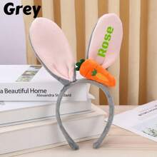 1 Stück anpassbares niedliches Kaninchen Plüsch Haarband, 2 Farben verfügbar (Weiß, Grau), süße Karotte, Hasen Ohren, dekoratives Accessoire Kaninchen Karotte Plüschtier, sinnvolles Geschenk für Anlässe wie Feiertage, Geburtstage, Partys, Jahrestage, Weihnachten, Thanksgiving, perfekt für beste Freundin, Freundin, Mutter