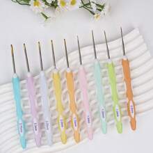 9pcs Soft Handle Ergonomic Crochet Hooks Set, Suitable For Knitting Crafts, Holiday Gift (0.8mm-2.75mm) - Multicolor - View 3
