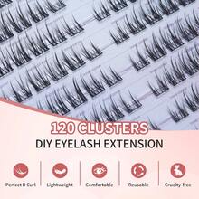 Bộ mi giả Mlen Diary, 120 sợi cong chữ C, dài 9-12mm, kiểu dáng hoạt hình, tự làm, có thể tái sử dụng, tự nhiên và mềm mại. - C - Xem 3