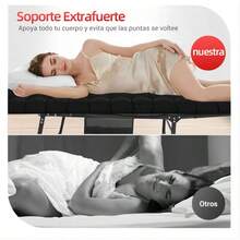 Cama plegable para exteriores de segunda generación (182 x 62 cm): ideal para acampar y siestas al aire libre. Incluye almohadas y accesorios de descanso (ideal para aventureros y amantes de la naturaleza). - Negro - Ver 6