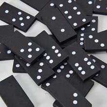 28pcs Wooden Domino Set - Push And Drop Board Game, Suitable For Outdoor Camping And Travel, Classic Black And White Dominoes With Storage Box, Outdoor Game | Classic Board Game | Durable Wooden Structure, Fun Tabletop Game, Domino Toy, Outdoor Camping Travel Game, Wooden Box Black Domino Table Game, Suitable For Family Entertainment And Party Games