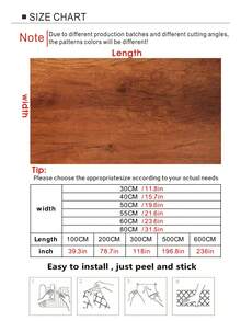 1卷聯繫紙紙木紋壁紙，磨損木紋聯繫紙，鄉村木紋剝離和貼上壁紙，防水自粘壁紙，可拆卸木紋壁紙卷，棕色