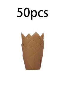 50 pezzi/100 pezzi Pirottini da forno a forma di tulipano, adatti per caffè, in colori naturali, bianchi, rosa, antigrasso, ideali per forniture per feste di ogni occasione