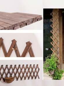 1 件木质网格壁挂式可扩展植物花园网格，户外防腐木栅栏，用于攀爬植物，户外空气植物，垂直架墙面装饰，用于房间露台，伸缩实木栅栏围栏 - 彩色 - 查看 7