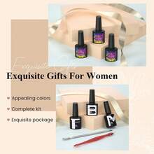 PHOENIXY Gel Nail Polish Set, 18 Colors Fall Gel Nail Polish Kit With 36W U V LED Nail Lamp Pink Red Purple Black Brown Blue Nail Kit Manicure Tools Mothers Day Gifts For Mom - Retro Daisy - View 7