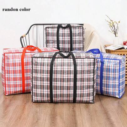 Randon Color 1/3pcs Large Capacity Moving Foldable Move House Woven Bag Waterproof Luggage Storage Bag Thickened Multifunctional Travel Bag