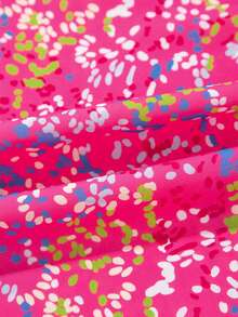 Acelitt 夏季时尚抽象印花长袖宽松Polo领套头衫