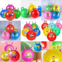 1 件大号加厚充气弹力球健身玩具，感官开发训练器材卡通手柄弹力球，适合健身锻炼