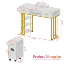 Advwin Manicure Table Nail Desk For Nail Tech, Professional Nail Table With Wrist Cushion, Storage Cabinet & Drawer, Modern Multipurpose Table For Home Office Beauty Spa Salon Nail Station Nail Desk, Nail Table, Salon Equipment, Manicure Table, Nail Tech Desk, Salon Furniture, Nail Tech Table, Portable Nail Table, Salon Station, Nail Desk Cheap, Desk For Nails, Beauty Salon Equipment, Table Manicure, Manicure Desk, Hair Salon Equipment, Nail Tables, Nail Salon Furniture, Portable Manicure Table, Nails Table Desk, Nail Desks - White - View 6