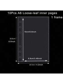 Clear Transparent PVC Cover With 6-Ring Binder For A6A7M5 Notebook,Back To School,School Supplies