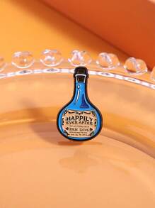 1 Stück blauer Potion Anstecker - "GLÜCKLICH BIS ANS ENDE WAHRE LIEBE" - verspieltes Accessoire für Cosplayer & Renaissance Fairs