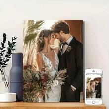 Customizable Wooden Frame Canvas Wall Art - Personalized Family Portraits And Action Photos, Prints, Suitable For Living Room, Bedroom Or Home Office Decor, Warm Room Accents, Quality Reproduction Framed Canvas Wall Decor,Graphic Print,Warm Ambience, Autumn Home Refresh, Scandinavian Cozy Home, Warm Ambience,Home Harmony - Multicolor - View 3