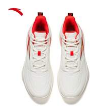 Anta Zapatos de baloncesto de alta resistencia antideslizantes y resistentes al cemento para hombres - Marfil/Naranja Llama -1 - Ver 3