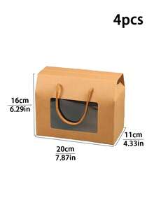 4 件/8 件大号白色手持开窗礼品盒，小号黑面包/糕点/马卡龙/糖果/饼干盒，适用于生日礼物、派对礼物、婚礼、零食包装 - 彩色 - 查看 13