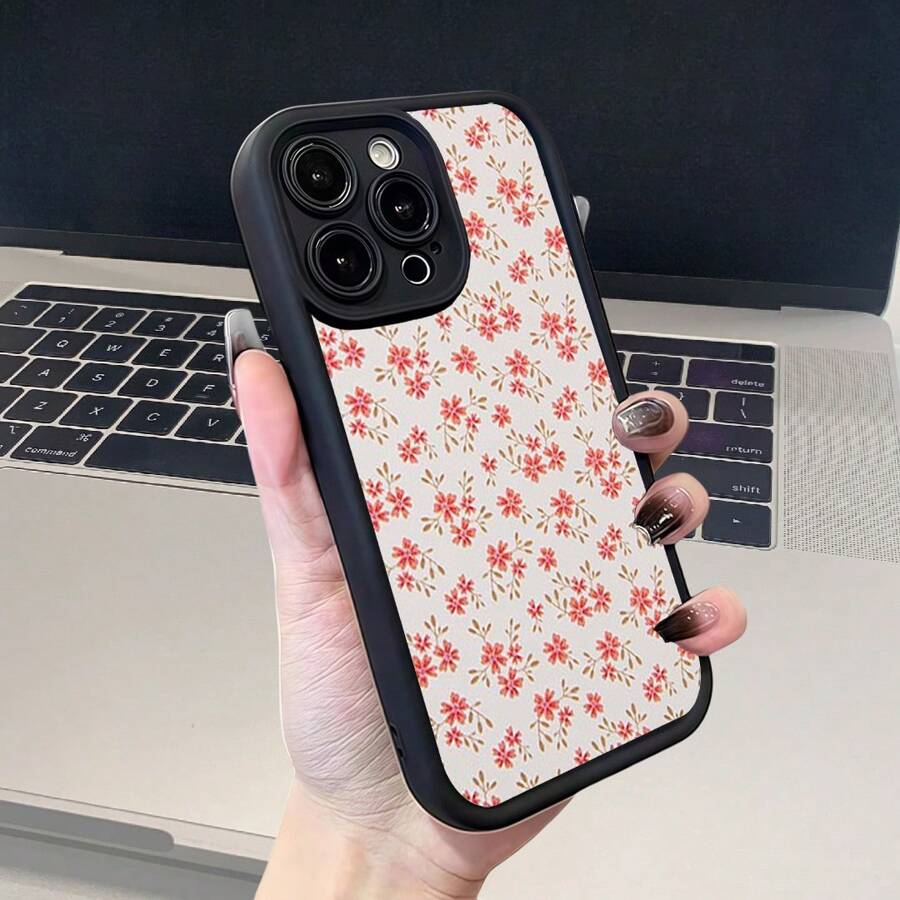 1 pieza Funda de teléfono con estampado floral con cortes precisos para proteger la cámara, diseño resistente a los golpes compatible con IphoneX XS/ 11 Pro Max/12 Pro Max/13 Pro Max/14 Pro Max/15 Pro Max/16 Plus/16 Pro Max