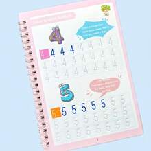 1 Book Of 16 Page Digital Groove Copybook, Digital Letter Calligraphy Practice, Copying Font Learning, And Writing Digital Exercise Book,School Supplies,Back To School