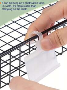 20 pièces Porte-étiquettes de prix à clips de verrouillage en PVC - Pinces étiquettes de rayonnage stables pour le de détail, le supermarché, la maison, le marché et l'organisation de bureau, stabilité des rayonnages | Design blanc élégant | Plastique robuste