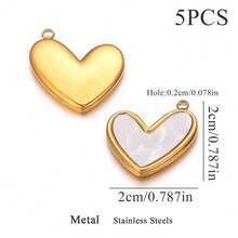 5 件 304 不锈钢时尚心形蝴蝶圆形吊坠 DIY 项链耳环手链珠宝配饰制作礼物 - 吊墜 - 查看 17