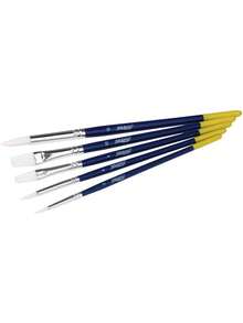 Multipurpose Hobby Brush Set 5 / Set Painting Applications High-Quality Bristles Easy-G Wood Handles Flat And Tapered Brushes AP Nontoxic ASTM ANSI Standards - 彩色 - 查看 5