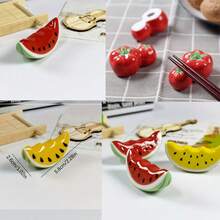 1/3/6PCS Watermelon Shape Chopstick Holder Spoon Rest, Tomato Shape Chopstick Holder Spoon Rest, Table Decoration, Kitchenware, Perfect Holiday Gift, Birthday Party Gift For Boys And Girl