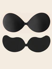 2/4pcs Reusable Strapless Push-Up Bras With Front Clasp, Invisible Breast Petals, Women Underwear & Accessories, Suitable To Wear With Dresses & Skirts In Summer