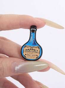 1 Stück blauer Potion Anstecker - "GLÜCKLICH BIS ANS ENDE WAHRE LIEBE" - verspieltes Accessoire für Cosplayer & Renaissance Fairs