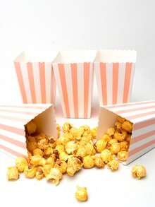 5件/10件爆米花容器、零食爆米花架、爆米花袋、薯条盒、爆米花纸桶、鸡块包装盒适用于派对用品和电影院、嘉年华、生日装饰