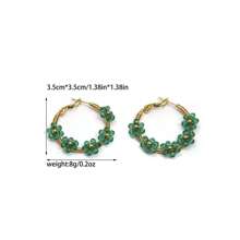 1 Pair Boho Stainless Steel Gold Plated Colorful Flower Earrings, Suitable For Women Daily/Beach/Party/Festival