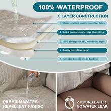 100% Waterproof Sofa Covers Couch Cover Sofa Cover For Dogs Couch Protector Triple Non-Slip Sofa Slipcover For 3 Cushion Couch Furniture Protector For Pets, Kids,Dog (Sofa 70", Ivory) - Pale Oak - View 3