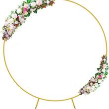 1 Round Arch Backdrop Stand, Metal Gold Wedding Balloon Arch Frame For Ceremony, Birthday Party, Bridal Shower, Banquet Decoration, Valentine's Day, Holiday Celebration Backdrop Decoration Stand