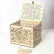 1 set scatola portacarte da matrimonio in legno con serratura e portacarte, portacarte e portadanaro stile country per matrimonio, scatola regalo da matrimonio per ricevimento, anniversario, addio al nubilato, festa, richiede assemblaggio
