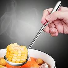 4 buc polonice de supă cu mâner lung din oțel inoxidabil durabil, ustensile de bucătărie ideale pentru restaurante cu supă, terci și oală fierbinte - Argint - Vizualizare 3