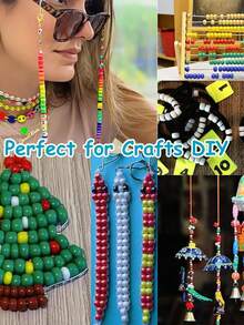 200颗小马珠，珠宝制作珠，手链制作珠，发珠，手链珠，工艺品塑料珠，女孩辫子发珠 - 彩色 - 查看 4