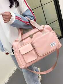 运动包健身包大容量短途轻便手提包旅行包运动健身包女士干湿分离斜挎包 - 粉色 - 查看 1