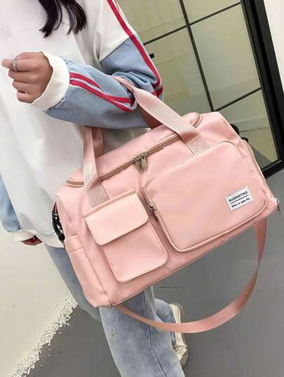 Sportväska, Fitnessväska, Stor kapacitet Lätt handväska för korta avstånd, Resväska, Sport- och fitnessväska, Damväska med separation av torrt och vått material