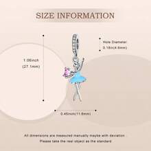 PARCOM 1 Pc Silver-Plated Dancing & Mix-Match Series Beaded Pendant, Fashionable Multifunctional DIY Bracelet & Necklace Jewelry Accessory, Suitable For Daily Wear And Gift-Giving, Can Be A Perfect Jewelry Bracelet Ornament, Birthday And Holiday Gift