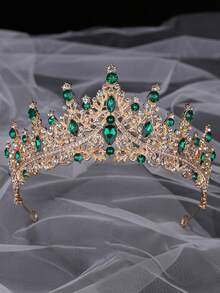 1件优雅公主水晶水钻皇冠 - 闪亮合金发饰，适用于婚礼、生日和特殊场合，发饰，皇冠造型发饰，新娘必备