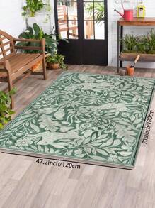 1 Piece Rectangle Faux Cashmere Carpet With Flower Bunny Print. Green Area Rugs For Living Room, Soft Carpet For Bedroom, Home Decoration, Soft And Fluffy Rug For Bed Room, Delicate To The Touch, Non-Slip Washable And Foldable Area Rug. It Can Be Used In Living Room, Bedroom, Doormat, Home Decoration, Suitable For Different Seasons Of Spring, Summer, Autumn And Winter.
