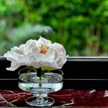 Transparent Plastic Vase With Lotus Pond & Frog Design, Oriental Zen Style Flower Holder - Multicolor - View 2