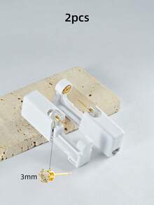 4 件/2 件套装无菌 J 时尚耳洞枪，一次性低痛耳洞打孔器，内置方晶锆石耳环，毕业生家庭耳部美容工具和配件 - 金色 - 查看 10