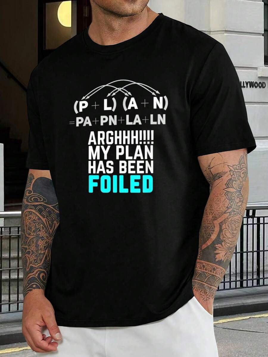 ¡Intento fallido! Divertida camiseta con ecuación matemática - Camiseta nerd y friki de ciencia para estudiantes, profesores y padres - Top de algodón negro de manga corta - Negro - Ver 1