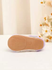Infant/Toddler Flat Shoes, Breathable Material Soft Sole Anti-Slip Shoes With Bow Design, Simple & Elegant - Mauve Purple - View 5