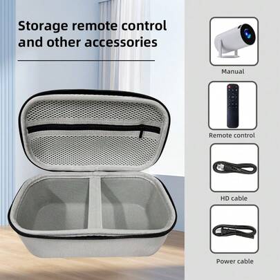 1 pieza, Bolsa de viaje dura para el proyector HY300, bolsa de transporte portátil y bolsa de almacenamiento para el proyector en el hogar, bolsa de transporte rígida protectora