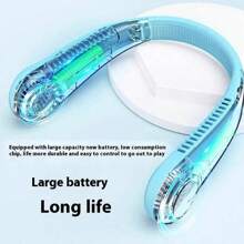 Rechargeable Portable Necklace Fan - Outdoor Sports Bladeless Personal Fan - Hands-Free Cooling Solution Fan, Mini Neck Wearable Bladeless Fan, USB Rechargeable Suspended Fan, Air Cooler, Cooling Wearable Neck Fan, 800mAh