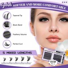DIY Eyelash Extensions Kit, 360 Piece D-Curl Individual Eyelash Set, Natural Eyelash Curler, 8-16MM Mixed Length Individual Eyelash Set With Eyelash Bond And Seal Eyelash Remover, Eyelash Tweezers For DIY Eyelash Extensions At Home