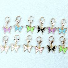 Charming Unique Butterfly Keychain Set, With Lobster Clasp - Multi-Function Fashion Accessory For Men & Women, Butterfly Jewelry Set In Various Colors Car Accessories Bag Charm School Letter - Color Mixing - View 13