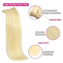 Straight Clip In Human Hair Extensions For  Women 8Pcs 120g Straight Clip Ins 18Clips Double Weft Human Hair Full Head Clip In Hair Extensions - S613 - 查看 11