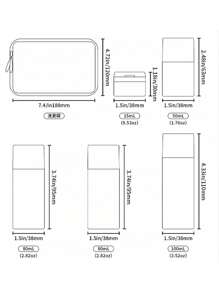 6pcs/Set 15ml/50ml/80ml/100ml Nordic Style Empty Refillable Travel Bottles For Shampoo, Lotion, Shower Gel, Cream