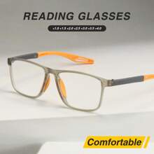 5 Stücke rechteckige leichte Lesebrille mit farbigen Bügeln, rutschfestes Design, minimalistische und Lesebrille für Männer und Frauen
