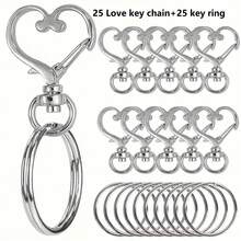 50 件金属旋转龙虾扣、星形环和开口环，DIY 钥匙扣制作用品